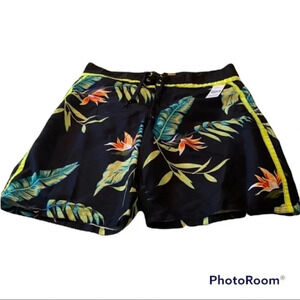 Roebuck & Co Tropical Print Swim Trunks Suit M